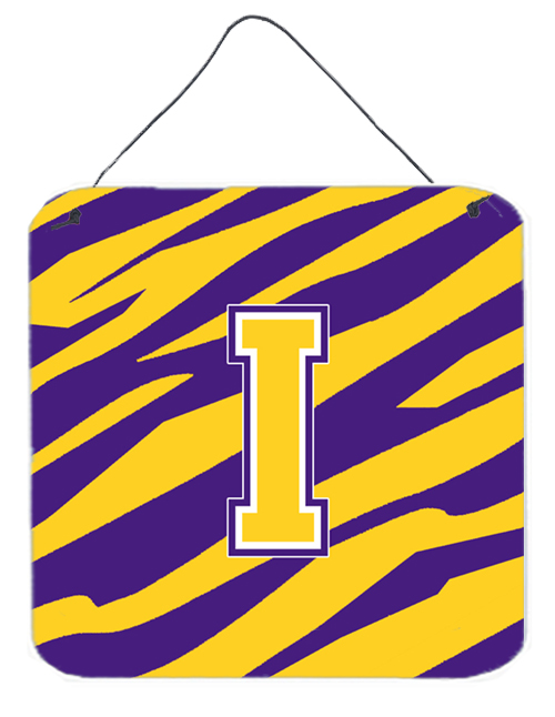 Picture of Carolines Treasures CJ1022-IDS66 Tiger Stripe - Purple Gold Aluminium Metal Wall Or Door Hanging Prints