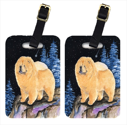 Starry Night Chow Chow Luggage Tags - Pair Of 2