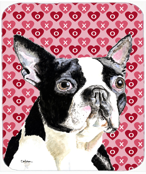 Boston Terrier Hearts Love And Valentines Day Mouse Pad, Hot Pad Or Trivet