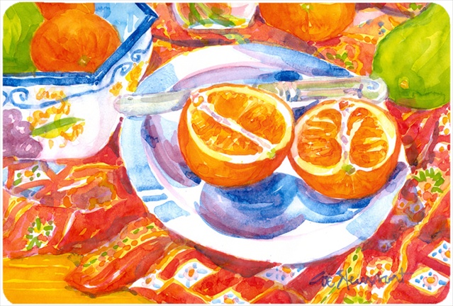 Picture of Carolines Treasures 6035MP Florida Oranges Sliced For Breakfast Mouse Pad&#44; Hot Pad Or Trivet