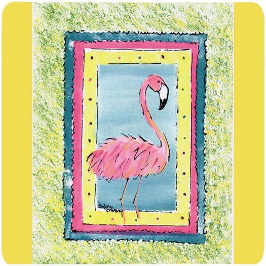 Bird - Flamingo Foam Coasters - Set 4