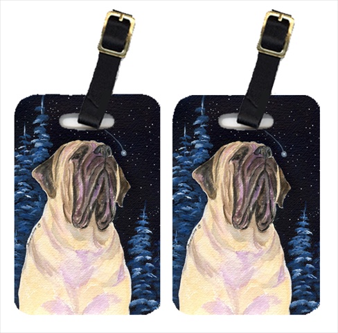 Starry Night Mastiff Luggage Tags