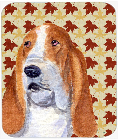 Bulldog English Fall Leaves Portrait Mouse Pad, Hot Pad Or Trivet