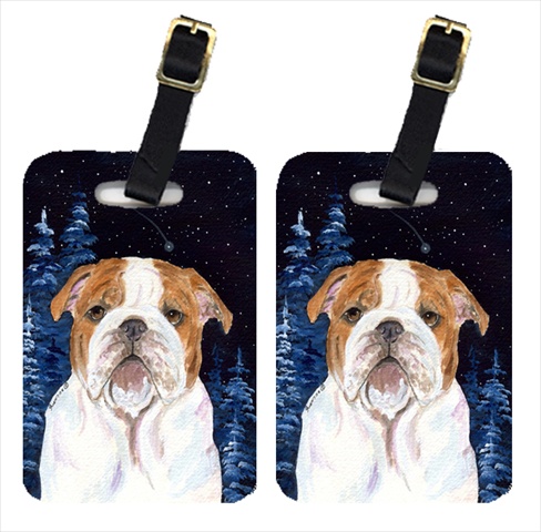 Starry Night English Bulldog Luggage Tags