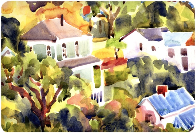 Houses Mouse Pad, Hot Pad Or Trivet