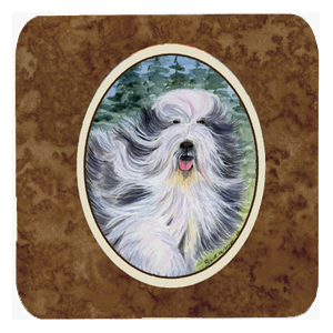 Bearded Collie Foam Coasters - Set 4