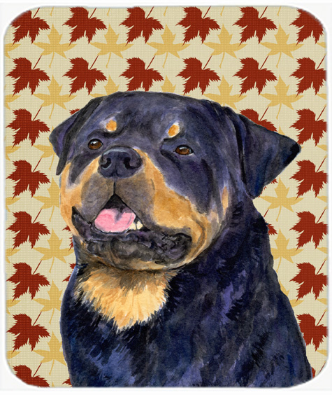 Rottweiler Fall Leaves Portrait Mouse Pad, Hot Pad Or Trivet