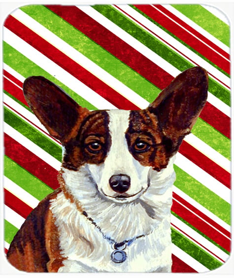 Corgi Candy Cane Holiday Christmas Mouse Pad, Hot Pad Or Trivet