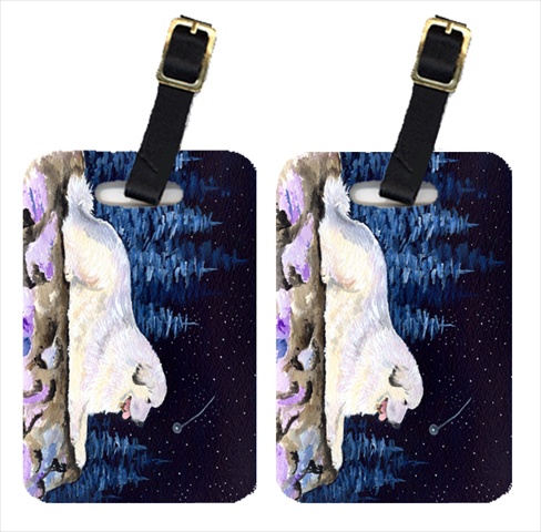 Starry Night Great Pyrenees Luggage Tags - Pair Of 2