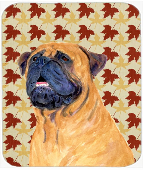 Mastiff Fall Leaves Portrait Mouse Pad, Hot Pad Or Trivet