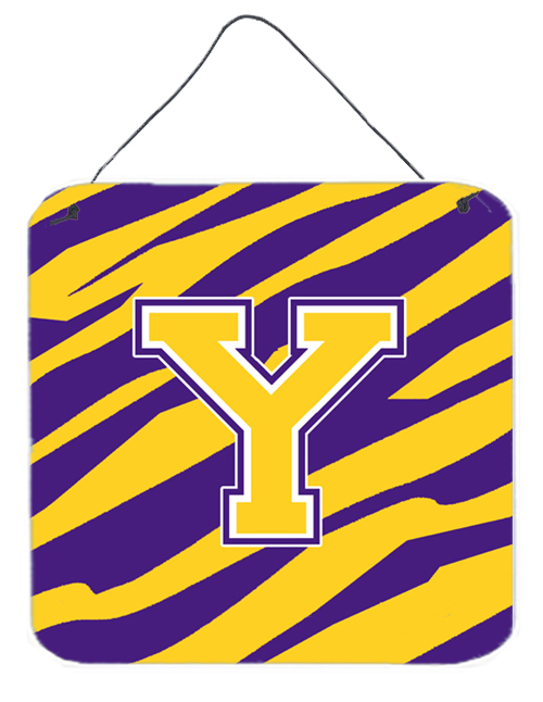 Picture of Carolines Treasures CJ1022-YDS66 Tiger Stripe - Purple Gold Aluminium Metal Wall Or Door Hanging Prints