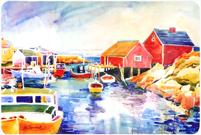 Boats At Harbour With A View Mouse Pad, Hot Pad Or Trivet