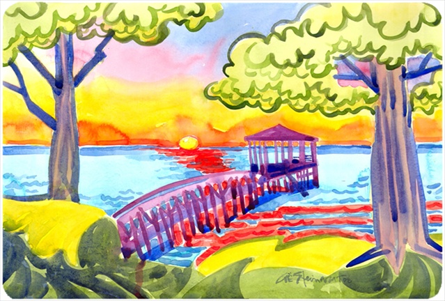 6060MP Dock At The Pier Mouse Pad- Hot Pad Or Trivet