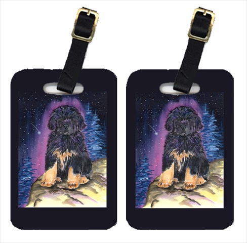 Starry Night Tibetan Mastiff Luggage Tags - Pair Of 2