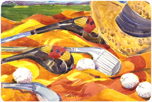 Golf Clubs Golfer Mouse Pad, Hot Pad Or Trivet