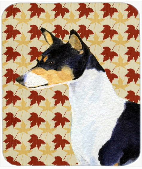 Basenji Fall Leaves Portrait Mouse Pad, Hot Pad Or Trivet