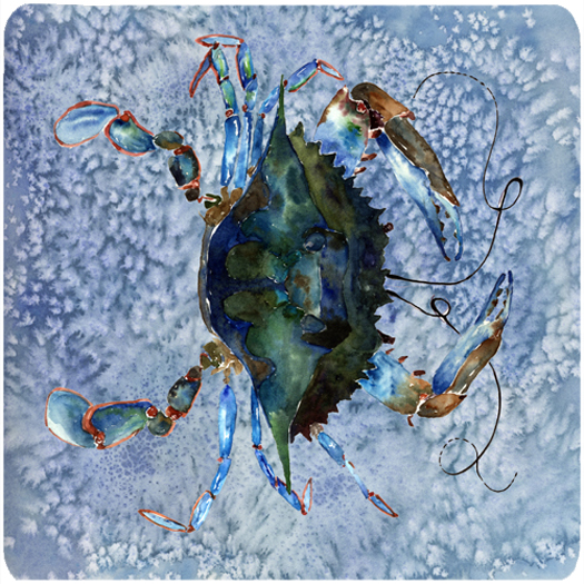 Picture of Carolines Treasures 8151FC Crab Foam Coasters - Set 4
