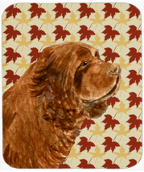 Sussex Spaniel Fall Leaves Portrait Mouse Pad, Hot Pad Or Trivet