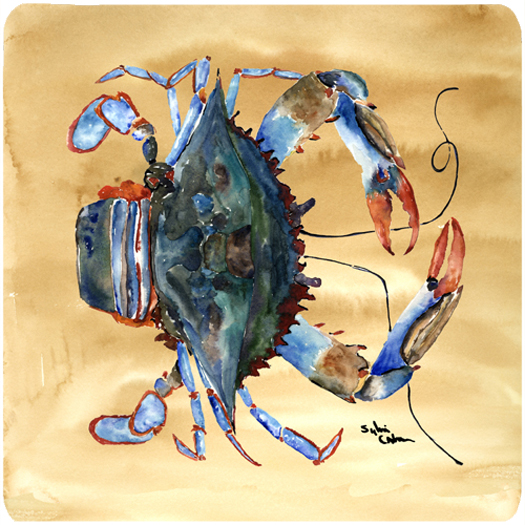 Picture of Carolines Treasures 8156FC Crab Foam Coasters - Set 4