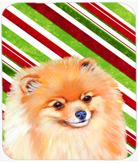Pomeranian Candy Cane Holiday Christmas Mouse Pad, Hot Pad Or Trivet