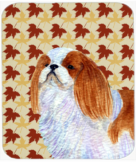 English Toy Spaniel Fall Leaves Portrait Mouse Pad, Hot Pad Or Trivet