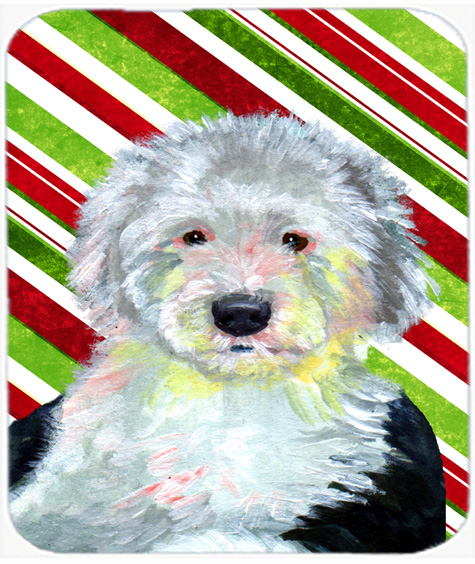 LH9261MP Old English Sheepdog Candy Cane Holiday Christmas Mouse Pad- Hot Pad Or Trivet