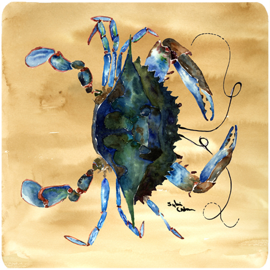 Picture of Carolines Treasures 8159FC Crab Foam Coasters - Set 4