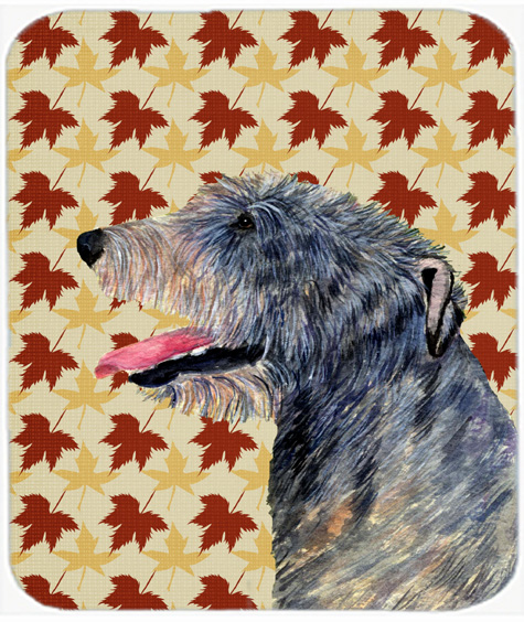 Irish Wolfhound Fall Leaves Portrait Mouse Pad, Hot Pad Or Trivet