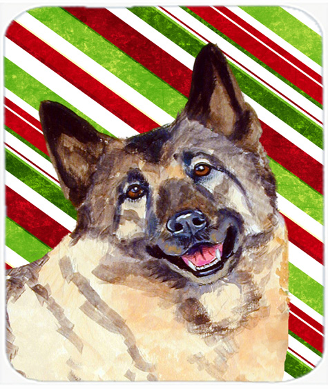 Norwegian Elkhound Candy Cane Holiday Christmas Mouse Pad, Hot Pad Or Trivet