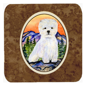 Westie Foam Coasters - Set 4