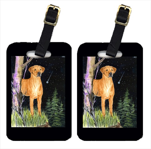 Starry Night Rhodesian Ridgeback Luggage Tags - Pair Of 2