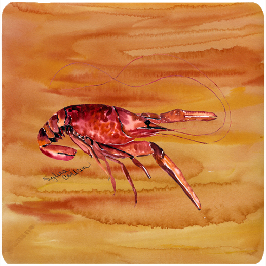 Picture of Carolines Treasures 8232FC Crawfish Foam Coasters - Set 4