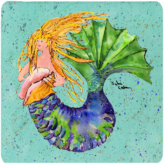 Picture of Carolines Treasures 8336FC Mermaid Foam Coasters - Set 4