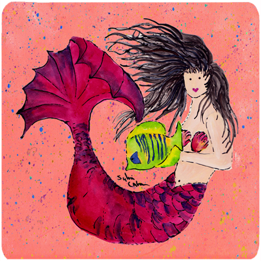 Picture of Carolines Treasures 8338FC Mermaid Foam Coasters - Set 4