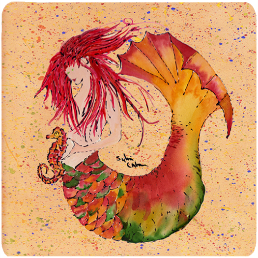 Picture of Carolines Treasures 8339FC Mermaid Foam Coasters - Set 4