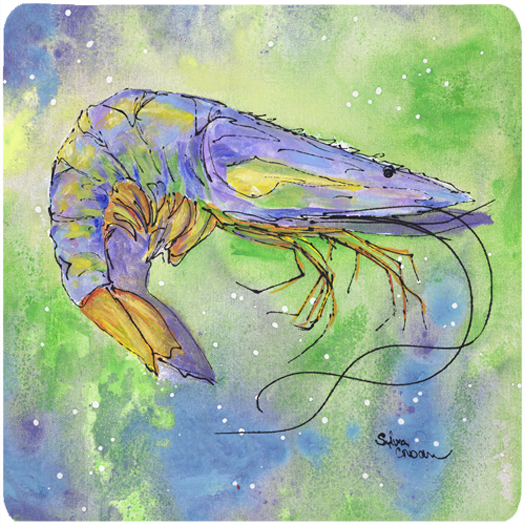 Picture of Carolines Treasures 8342FC Shrimp Foam Coasters - Set 4