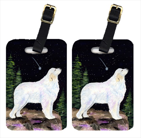Starry Night Great Pyrenees Luggage Tags - Pair Of 2