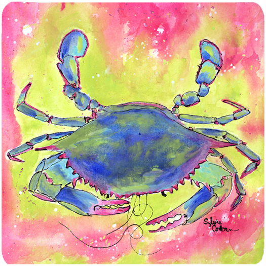Picture of Carolines Treasures 8343FC Crab Foam Coasters - Set 4