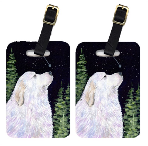 Starry Night Great Pyrenees Luggage Tags - Pair Of 2
