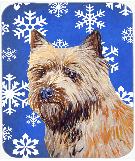 Cairn Terrier Winter Snowflakes Holiday Mouse Pad, Hot Pad Or Trivet