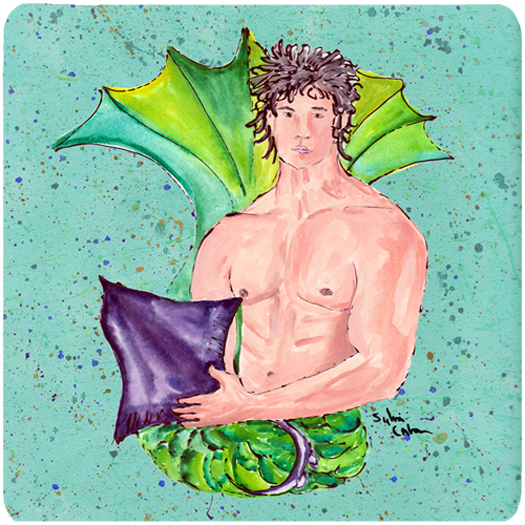 Picture of Carolines Treasures 8345FC Merman Foam Coasters - Set 4
