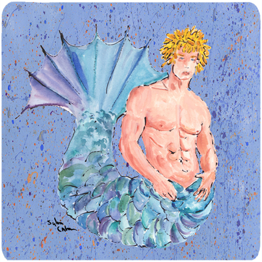 Picture of Carolines Treasures 8347FC Merman Foam Coasters - Set 4