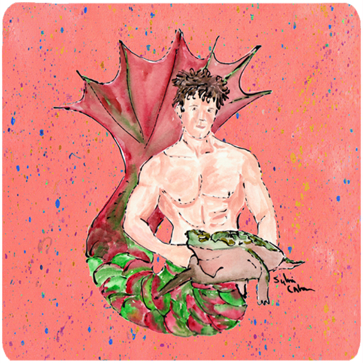 Picture of Carolines Treasures 8348FC Merman Foam Coasters - Set 4
