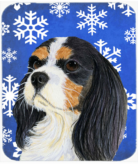 Cavalier Spaniel Winter Snowflakes Holiday Mouse Pad, Hot Pad Or Trivet
