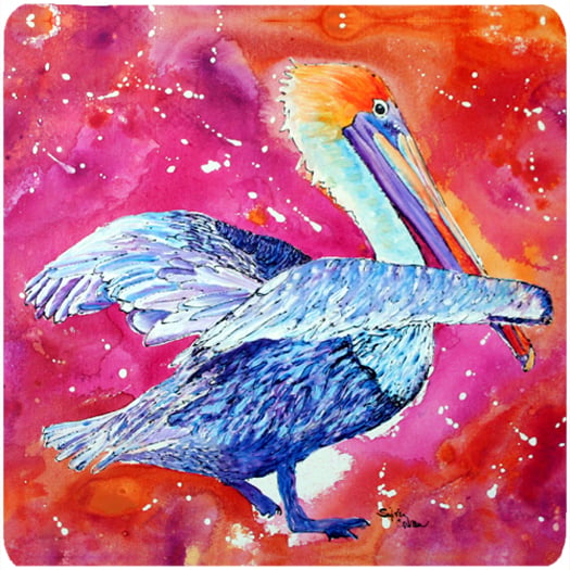 Picture of Carolines Treasures 8360FC Bird - Pelican Foam Coasters - Set 4