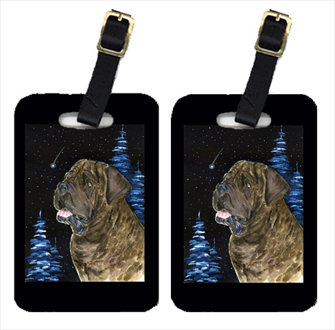 Starry Night Mastiff Luggage Tags - Pair Of 2
