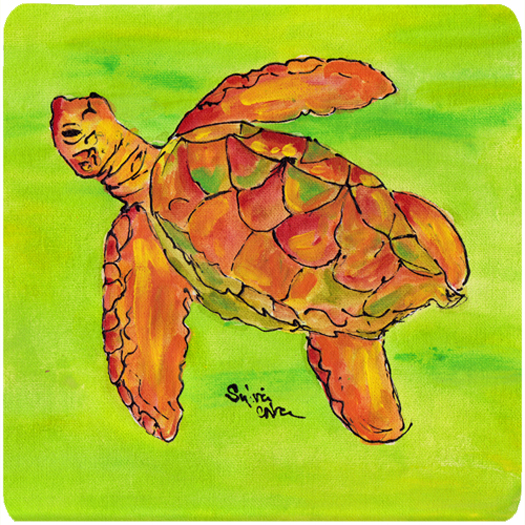 Picture of Carolines Treasures 8376FC Turtle Foam Coasters - Set 4