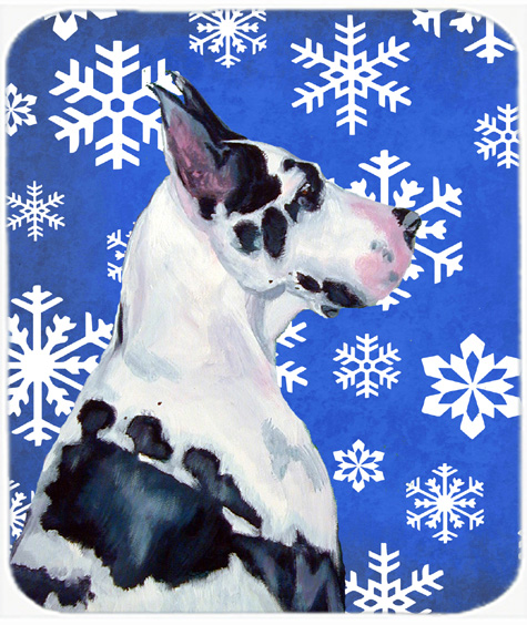 Great Dane Winter Snowflakes Holiday Mouse Pad, Hot Pad Or Trivet