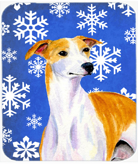 Whippet Winter Snowflakes Holiday Mouse Pad, Hot Pad Or Trivet