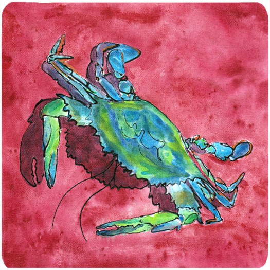 Picture of Carolines Treasures 8379FC Crab Foam Coasters - Set 4